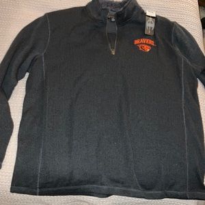 (NWT) Charcoal Gray Champion Sweater XXL w/ fleece neck and Oregon Beavers logo